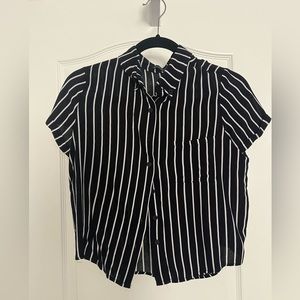 Brandy Melville striped button down, short sleeve